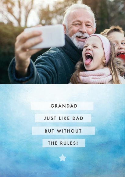 Funny Personalised Father's Day Card / Photo Card - For Grandad - Grandad Just Like A Dad Without The Rules created by Jodie Gaul & Co