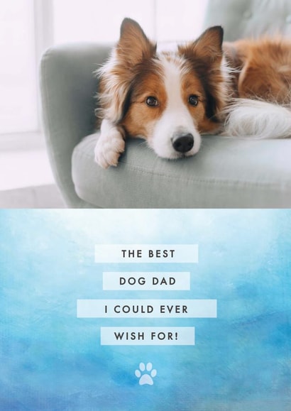 Cute Personlised Father's Day Card / Photo Card - From The Dog - The Best Dog Dad I Could Ever Wish For created by Jodie Gaul & Co