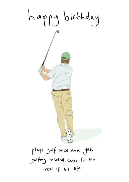 Funny golf birthday card for friend created by Eat the Moon