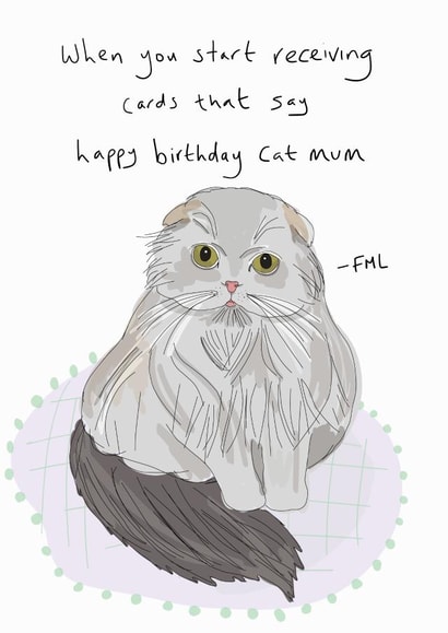 cat mum birthday card created by Eat the Moon