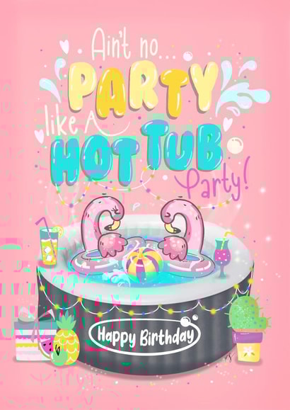 Hot Tub Pool Party Happy Birthday created by Little Cat Creates