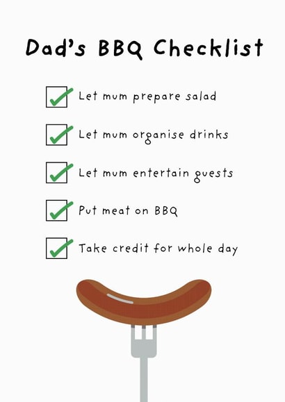 BBQ Checklist Father's Day Card created by byREX