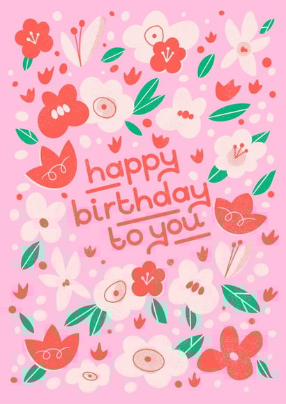 Pretty Floral Happy Birthday Card created by Inku Goods