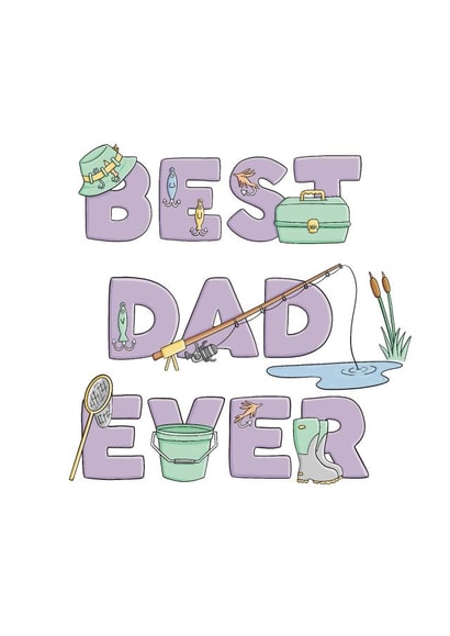 Best Dad Ever Fishing Card created by Kate Lanxon