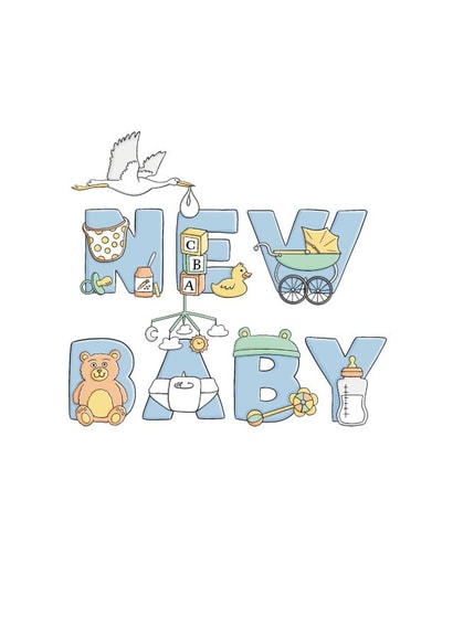New Baby Lettering - Blue created by Kate Lanxon
