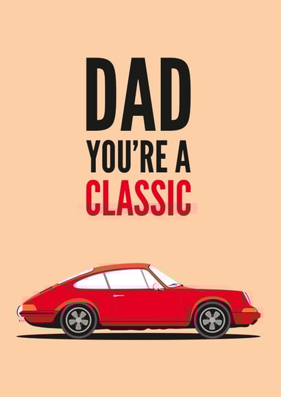 Porsche 911 Classic Car Fathers Day Card created by Diva Doodle Designs
