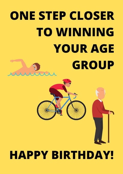 Age Group Triathlete Birthday Card created by Mad Funny