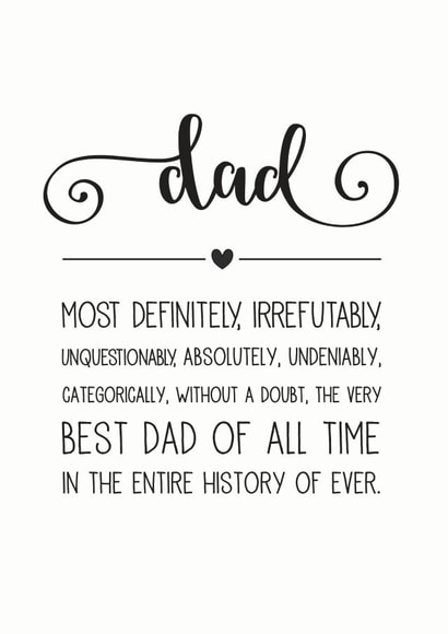 Irrefutably best dad ever fathers day card created by Cloud 9 Design