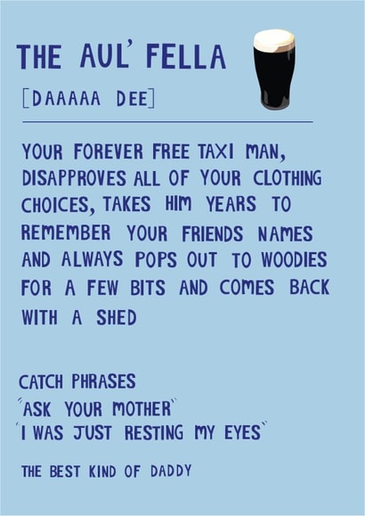 The Aul' Fella fathers day card created by @Niamheile_Design