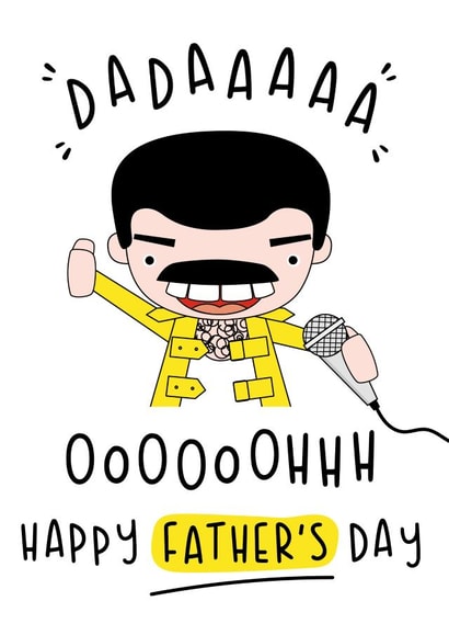 Funny Freddie Mercury Father's Day Card created by Nicollette West