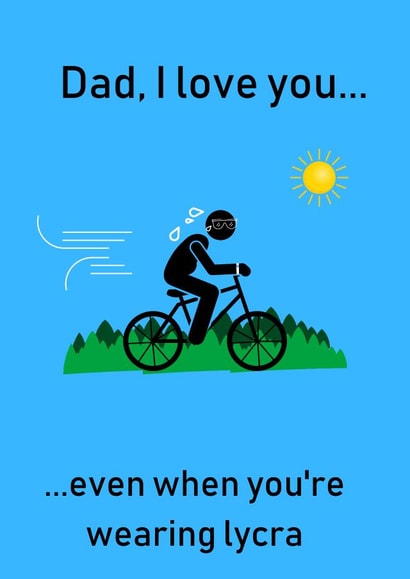 Cycling dad Father's Day card created by Katherine Savage