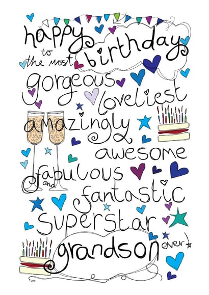 Gorgeous Grandson With Love Birthday Card created by Love and Happy Stuff