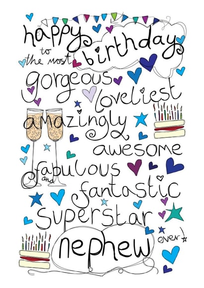 Happy Birthday Gorgeous Nephew - With Love - Birthday Card created by Love and Happy Stuff