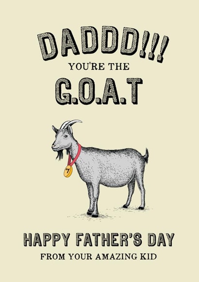 Funny GOAT Dad Father's Day Card created by Emoticology Cards