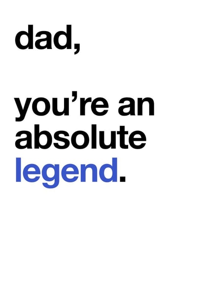 Legend Dad Fathers Day Card created by burnt rose co