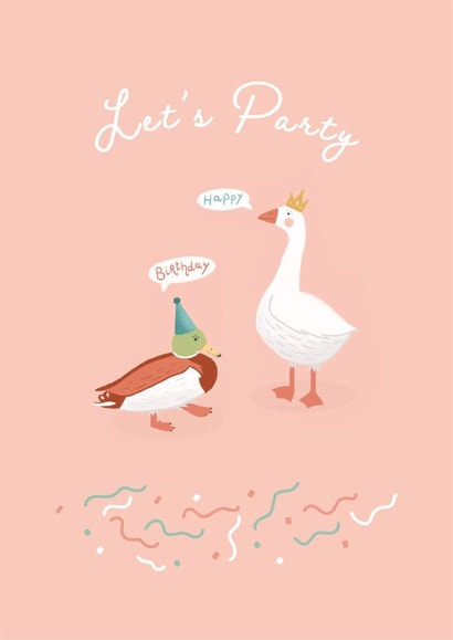Cute duck and goose birthday card created by YeahYeahMaybe