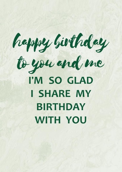 Birthday Card For Twin - Shared Birthday - Birthday Twin created by SixElevenCreations