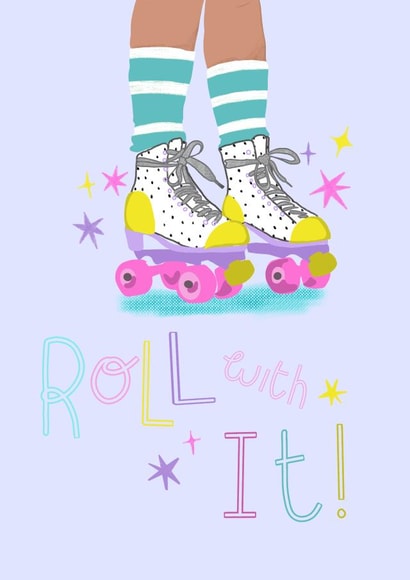 roll with it roller skates card created by ashleigh brown