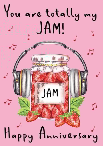 Cute Funny Jam Music Food Anniversary card created by Amy Florence Design