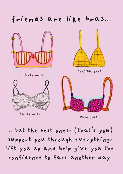 Friends are like Bras Card created by Ooh I Like That Design