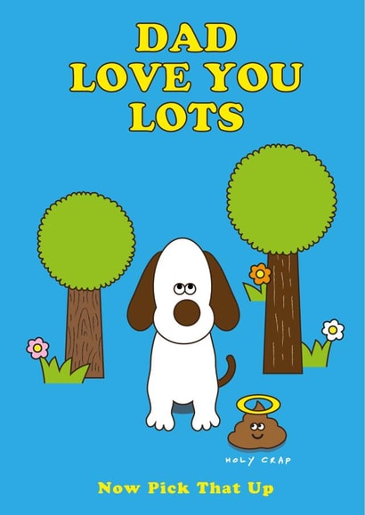 Funny Dad Dog Poo Card - Dad Birthday Card - Beagle Hound Dog Father's Day Card created by I AM A