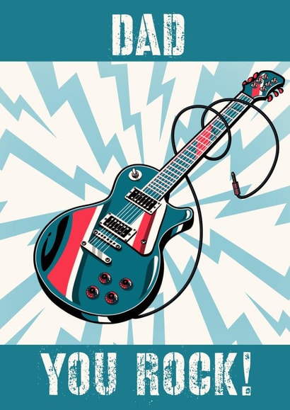 Music and guitar themed Father’s Day card for dad created by Evezee