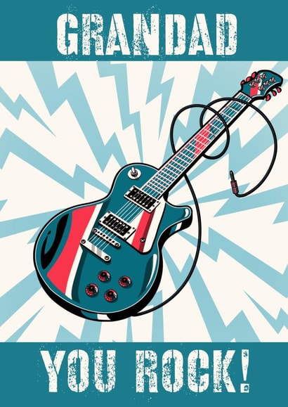 Guitar and music themed Father’s Day card for grandad  created by Evezee