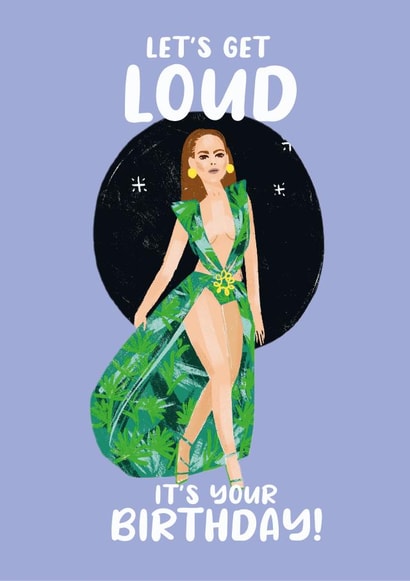 Jennifer Lopez JLO themed Birthday card created by Kwirk Cards