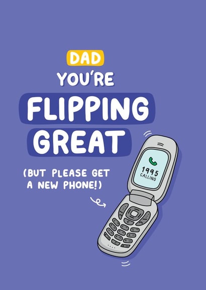 Retro Flip Phone Card for Dad created by Inky in the Wild