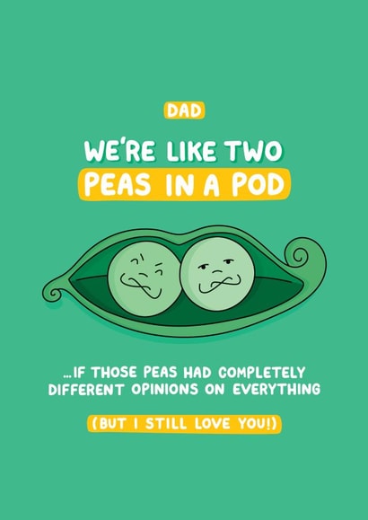 Peas in a Pod Card for Dad created by Inky in the Wild