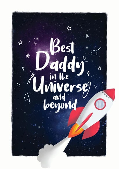 Best daddy in the universe fathers day card created by SVHIllustration