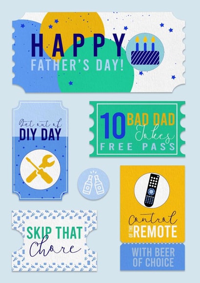 Vouchers for the best dad Father's day card created by Harriet Alice Fox