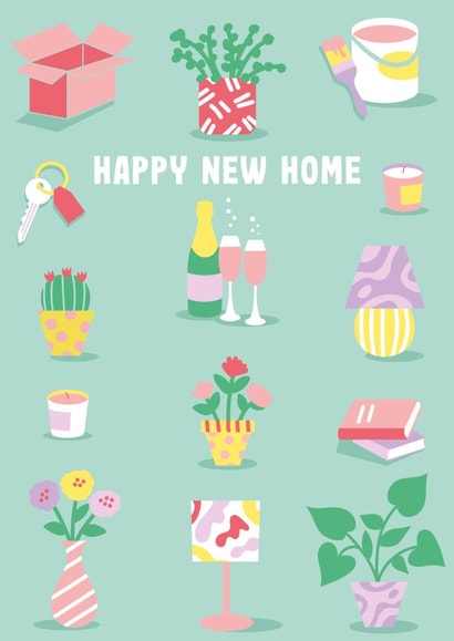 Pretty Housewarming New Home Card - Prosecco - Happy New Home created by Jessie Maeve Studio