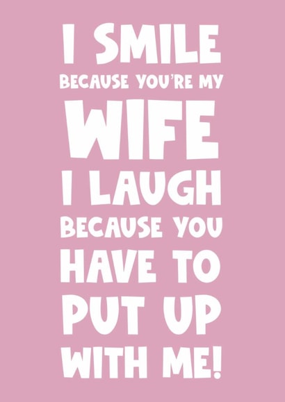Funny happy birthday Valentine’s Day anniversary greeting card wife husband created by Naomi Park