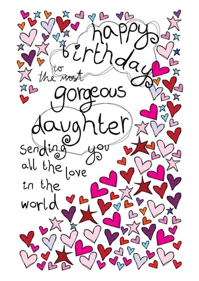 Happy Birthday Gorgeous Daughter - With Love - Birthday Card created by Paperlicious