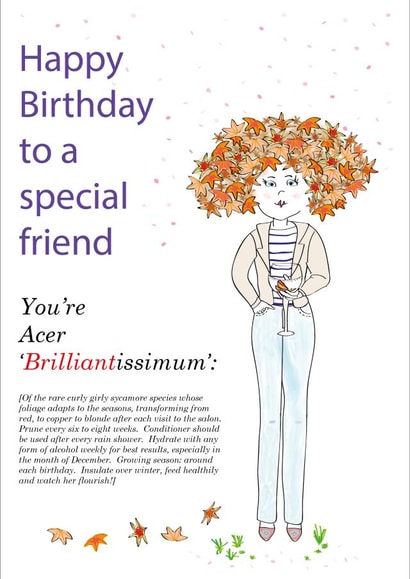 Happy Birthday Acer 'Brilliantissimum' special friend created by Curly Girly