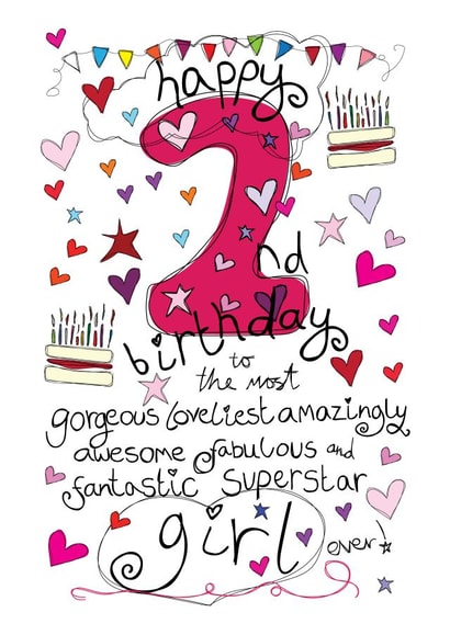 2nd Birthday, Birthday Girl - With Love - Birthday Card created by Love and Happy Stuff