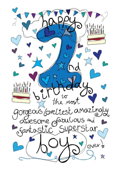 2nd Birthday, Birthday Boy - With Love - Birthday Card created by Love and Happy Stuff