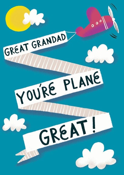Great Grandad, You're Plane Great!  created by @AimeeStevens.Design