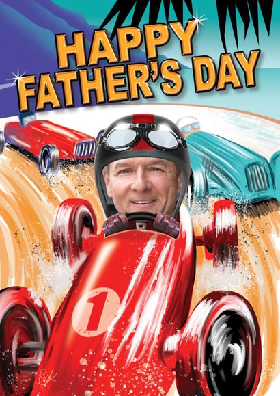 Racing Car Motor Racing Father's Day Personalised Photo Card 20860 created by Ryk60