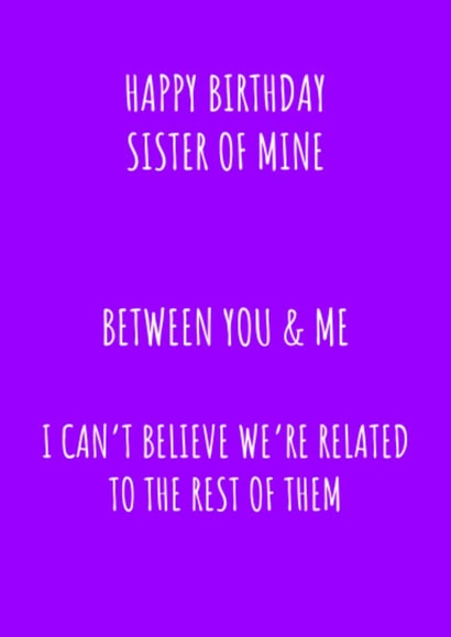 Happy Birthday Sister Card created by Jonesy Cards