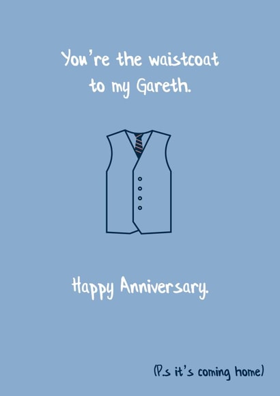 Gareth Southgate England Football Anniversary Card created by SayItWithSport