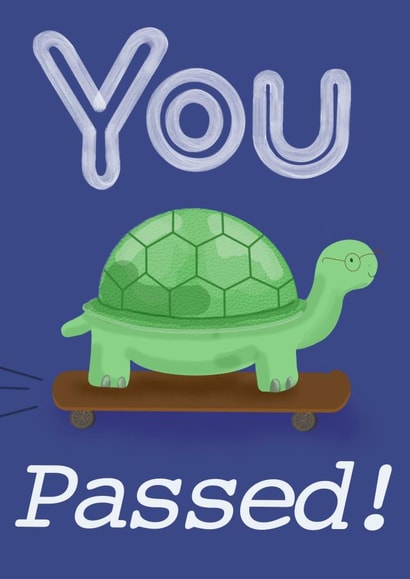 Tortoise Passed Test Card created by Aphra Art