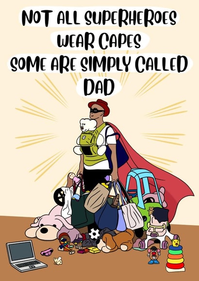 Superhero Father’s Day / birthday card 1001 created by Paper Wishes Co