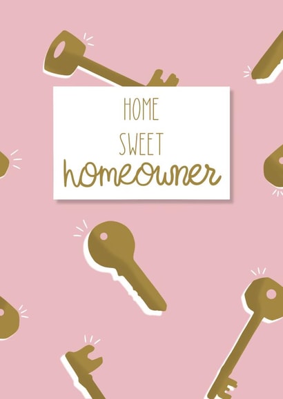 Cute New Home Card - Keys - Home Sweet Homeowner created by Paper Wishes Co