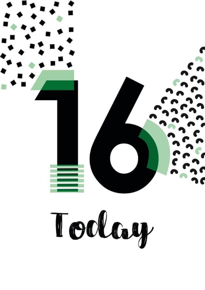 16 today birthday card created by Hey Jude