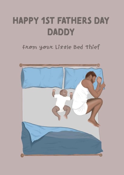 Bed Thief, first Fathers Day card created by Urban Collie