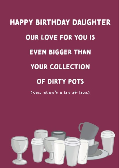 Funny Daughter Birthday Card created by Urban Collie