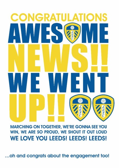 A brilliant engagement card for any Leeds United Fan! created by adam press