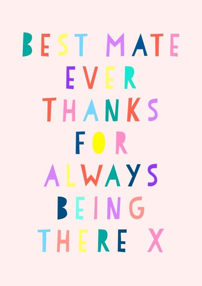 Best mate thank you card created by Adam Regester